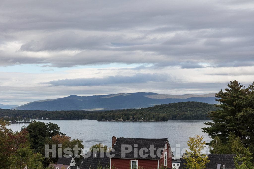 Photo - View of The Distant White Mountains Across Meredith Bay of Lake Winnipesaukee in Meredith, New Hampshire- Fine Art Photo Reporduction