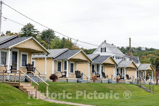 Photo- Tourist Cottages at Weirs Beach Amusement Area in New Hampshire 1 Fine Art Photo Reproduction
