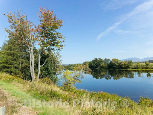 Photo- View of The Connecticut River That Separates New Hampshire and Vermont here, Near Northumberland, New Hampshire. We are Looking into New Hampshire from The Vermont Side