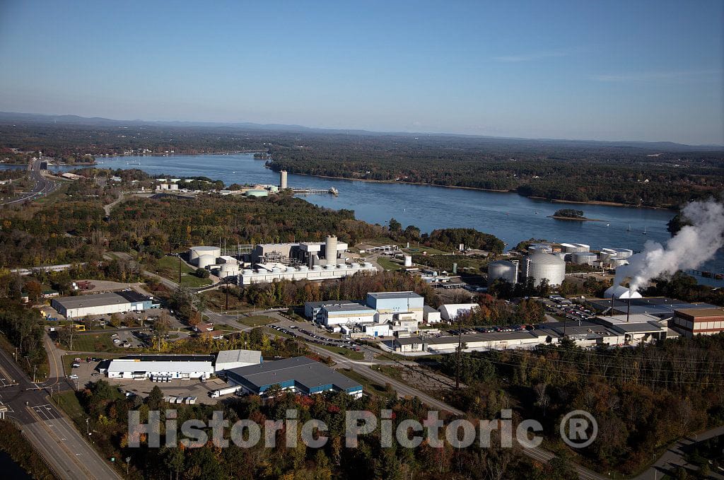 Photo- Aerial view of an industrial area in Newington, New Hampshire, a town just above Portsmouth 1 Fine Art Photo Reproduction