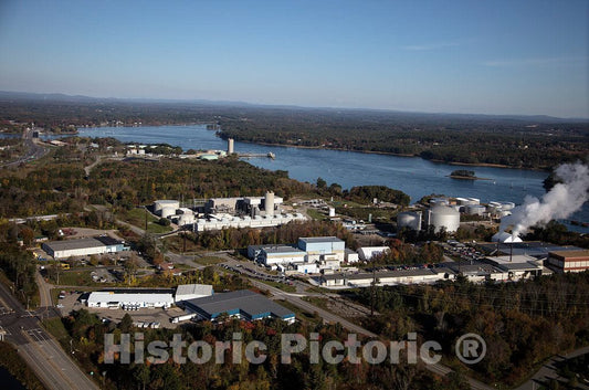 Photo- Aerial view of an industrial area in Newington, New Hampshire, a town just above Portsmouth 1 Fine Art Photo Reproduction