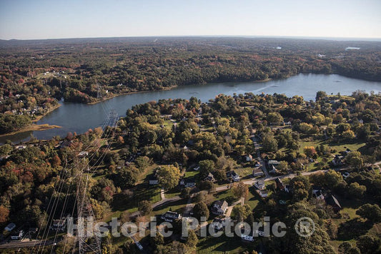 Photo - Aerial view of Newington, New Hampshire, foreground, above Portsmouth. The Piscataqua River, above, separates New Hampshire from Maine- Fine Art Photo Reporduction