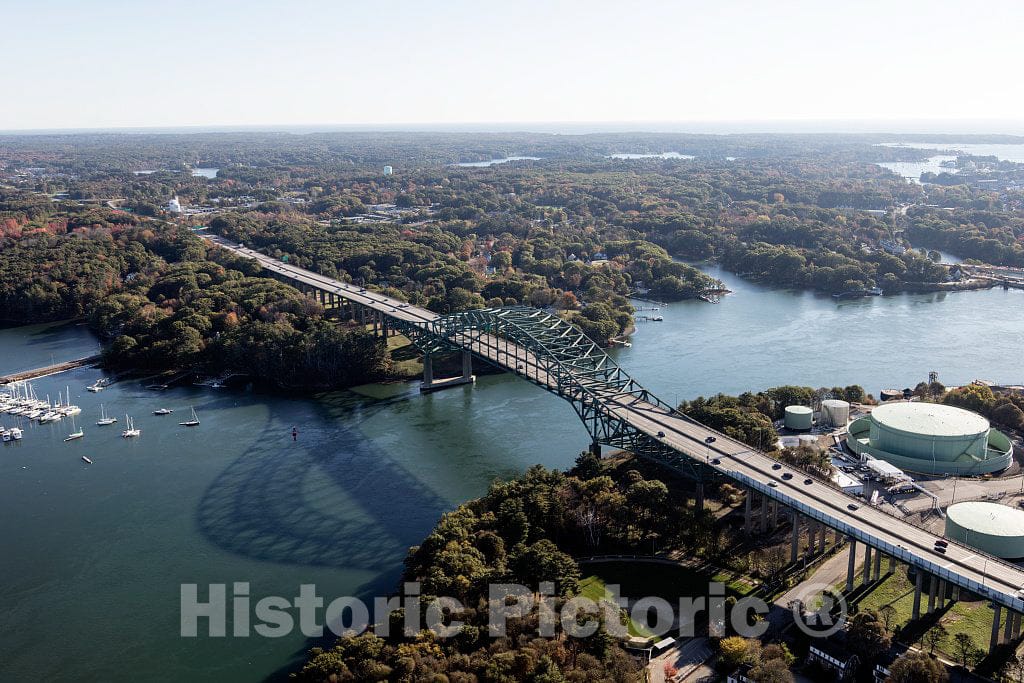 Photo- Aerial view of Portsmouth, New Hampshire, focusing on the Irving Oil Terminals, right 1 Fine Art Photo Reproduction