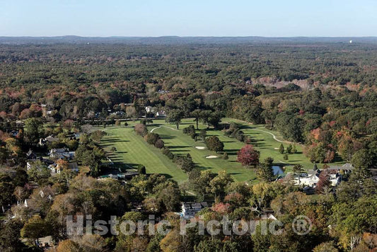 Photo - Aerial View of a Fashionable Neighborhood in Rye, New Hampshire- Fine Art Photo Reporduction