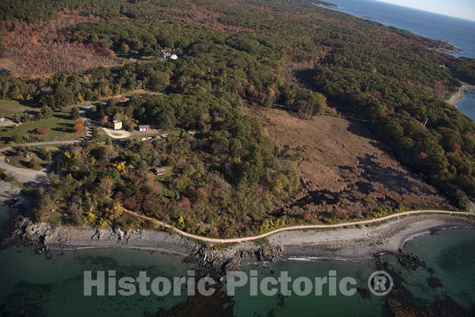 Photo- Aerial View of a Rugged Area bordering New Castle, New Hampshire, at The Mouth of The Piscataqua River 1 Fine Art Photo Reproduction