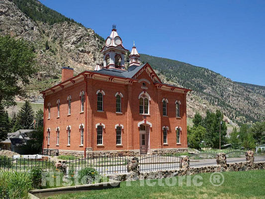 Photo- Possibly The Oldest Brick School Building in Colorado, The 1874 Georgetown School in Georgetown functioned as an Active School Until 1938 2 Fine Art Photo Reproduction