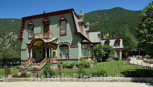 Photo - This Elegant Home from The Old Silver Boomtown of Georgetown, Colorado is Now The Silver Queen Bed and Breakfast Inn- Fine Art Photo Reporduction