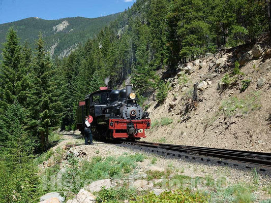 Photograph - A Georgetown Loop Railway, scenic steam train returns from its short 2.5-mile run from the onetime mining camp of Georgetown, Colorado, to another old mining town, Silver Plume 1
