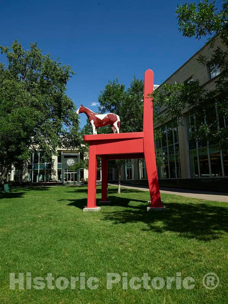 Photo- Donald Lipski's Sculpture,The Yearling, Outside The Denver Public Library in Downtown Denver, Colorado 1 Fine Art Photo Reproduction