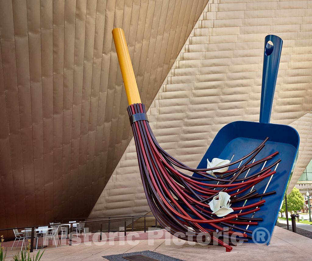 Photo - Cossje Van Bruggen's and Claes Oldenburg's Big Sweep Sculpture Stands Outside The Denver Art Museum- Fine Art Photo Reporduction