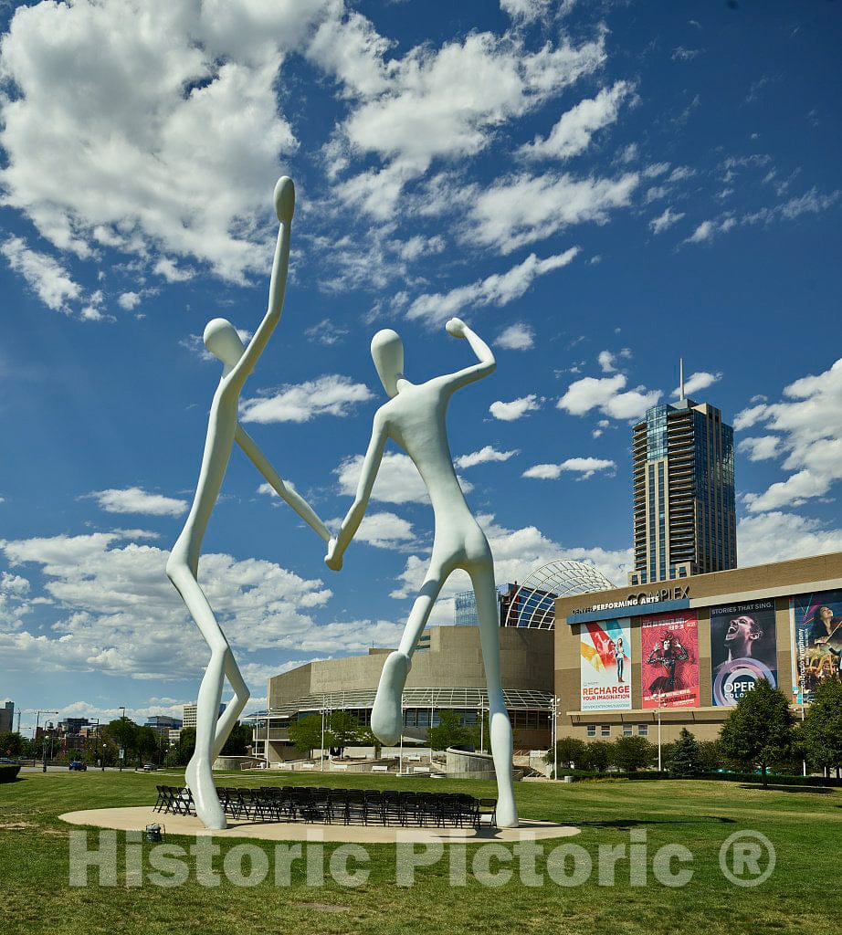 Photo - Jonathan Borofsky's Sculpture,The Dancers, Outside The Center for The Performing Arts in Denver, Colorado- Fine Art Photo Reporduction