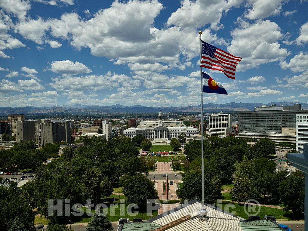 Photo - View of Downtown Denver from The roof of The Colorado Capitol in Denver- Fine Art Photo Reporduction