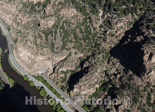 Photo- Aerial View of The Terrain Near The Border Between Eagle and Garfield Counties in Colorado, Heading Toward Glenwood Canyon, which is Cut into The Colorado River Valley 2