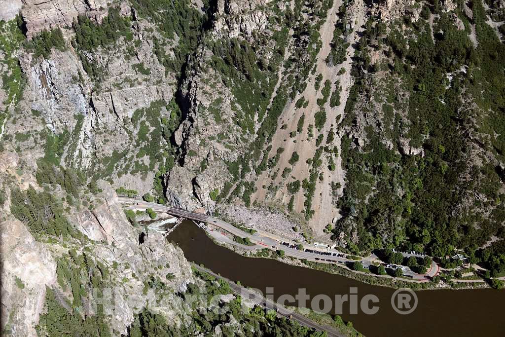 Photo- Aerial view of the terrain near the border between Eagle and Garfield counties in Colorado, heading toward Glenwood Canyon, which is cut into the Colorado River Valley 4