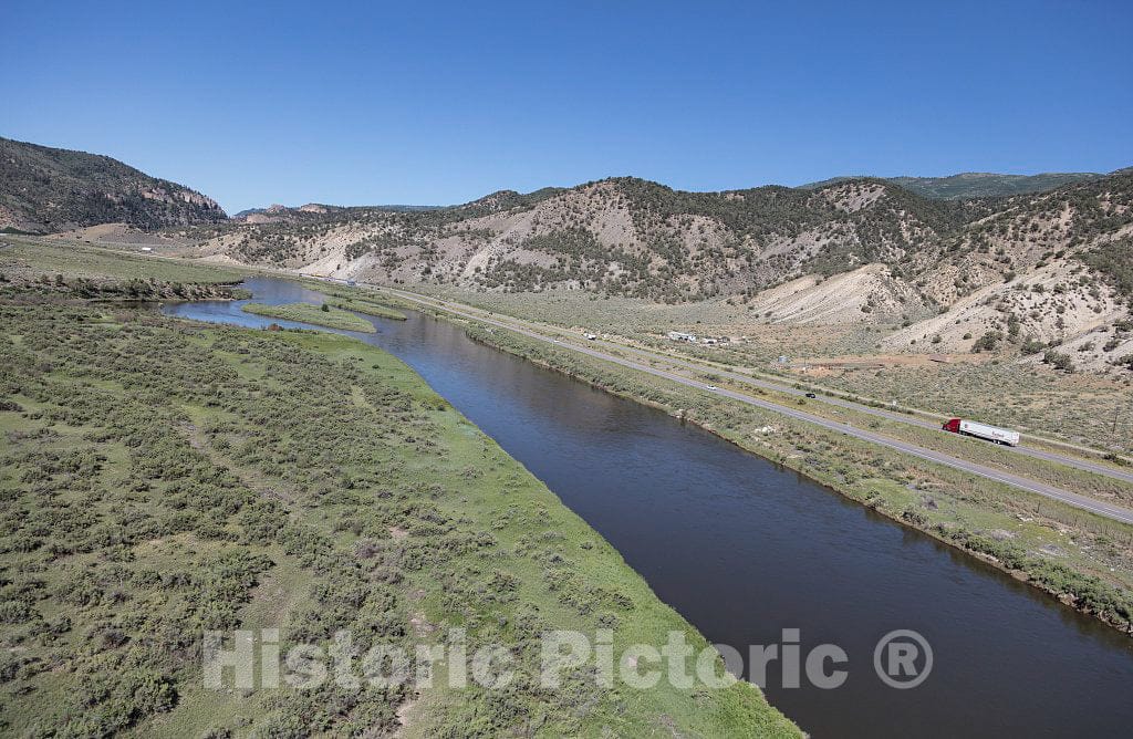 Photograph - Aerial view of an area west of Eagle, Colorado, and east of Glenwood Springs in Eagle and Garfield counties where the Colorado River begins its cut through the Rocky Mountains 12