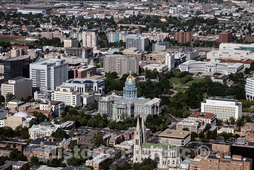 Photo - Aerial View of Denver's Capitol Region- Fine Art Photo Reporduction