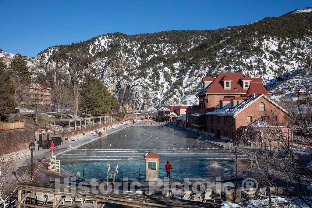 Photo - The Glenwood Hot Springs Pool in Glenwood Springs, which is not only Open but Also a Sought-After Stop for Bathers in The Dead of Winter- Fine Art Photo Reporduction