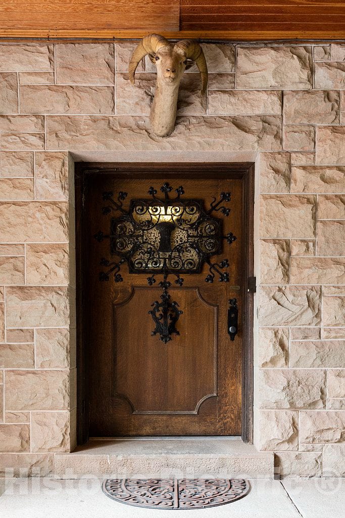 Photo- Doorway to Redstone Castle, Also Known as Cleveholm Castle, Built in 1897 as The baronial Manor of Wealthy easterner John Cleveland Osgood and his Swedish Wife 2