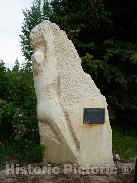 Photo - Blind Sculptor and Skier Jean Eymere's Bold Challenge Sculpture in a Park in The Old Mining Town of Aspen- Fine Art Photo Reporduction