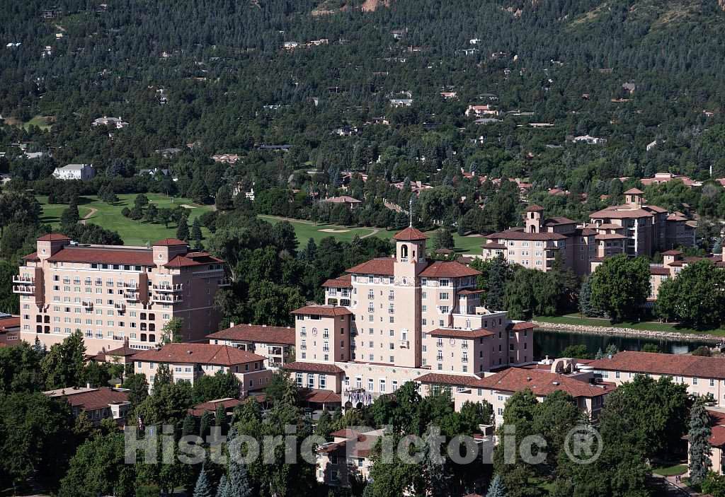 Photo- Aerial View of The Historic Broadmoor Hotel and Resort and surroundings in Colorado Springs, Colorado 1 Fine Art Photo Reproduction