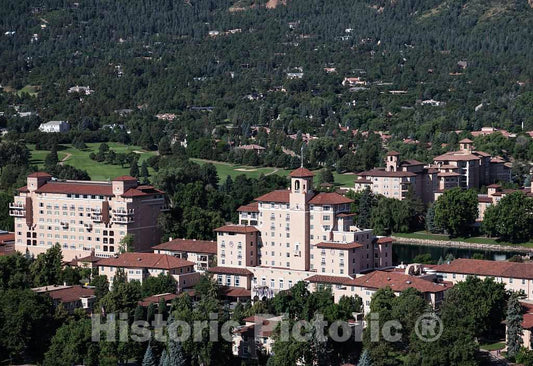 Photo- Aerial View of The Historic Broadmoor Hotel and Resort and surroundings in Colorado Springs, Colorado 1 Fine Art Photo Reproduction