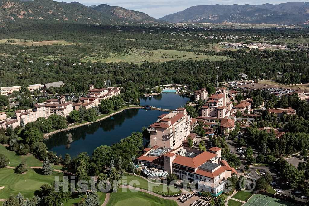 Photo- Aerial View of The Historic Broadmoor Hotel and Resort and surroundings in Colorado Springs, Colorado 4 Fine Art Photo Reproduction