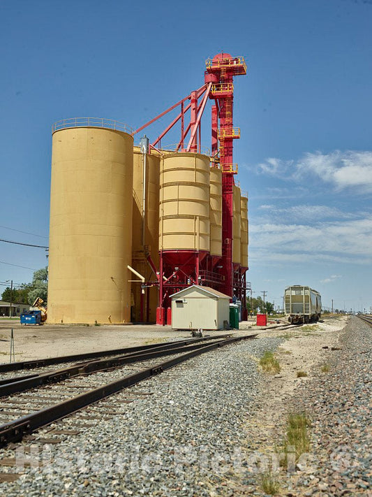 Photo - Railroad siding Near a Grain-Elevator Complex in Eastern Colorado's Weld County- Fine Art Photo Reporduction