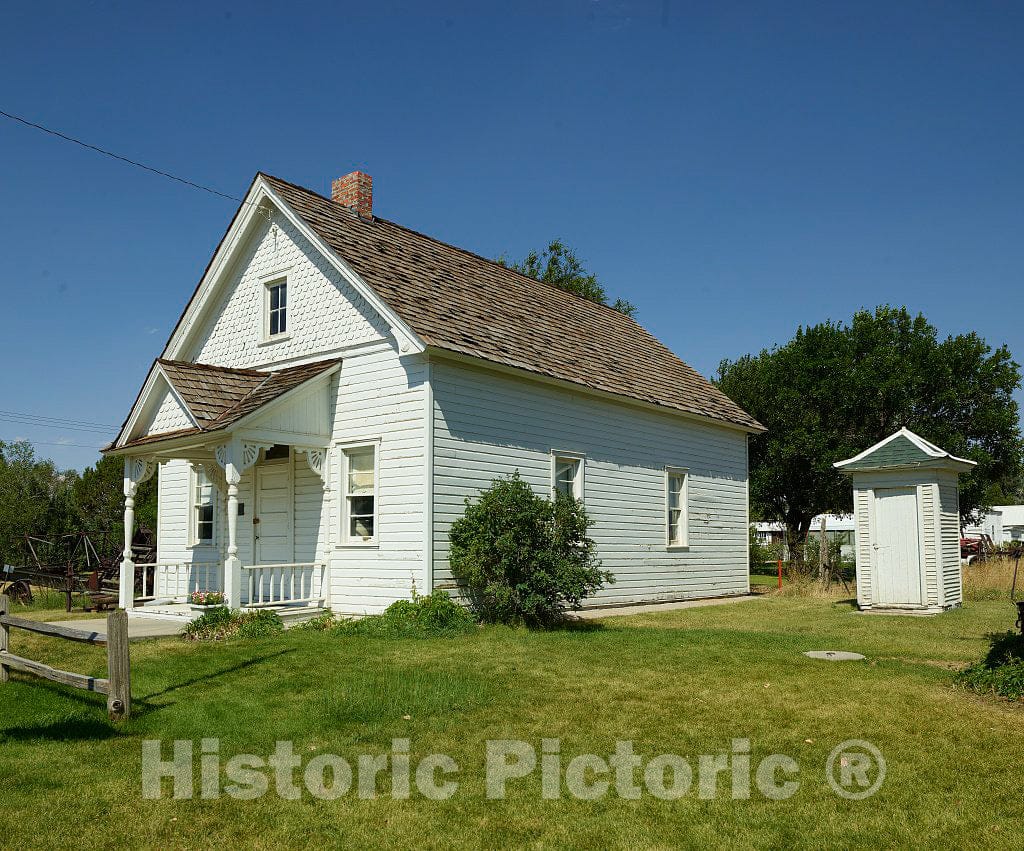 Photo - Old one-Room Living Springs School at The Comanche Crossing Historical Museum in The Eastern Colorado Town of Strasburg- Fine Art Photo Reporduction