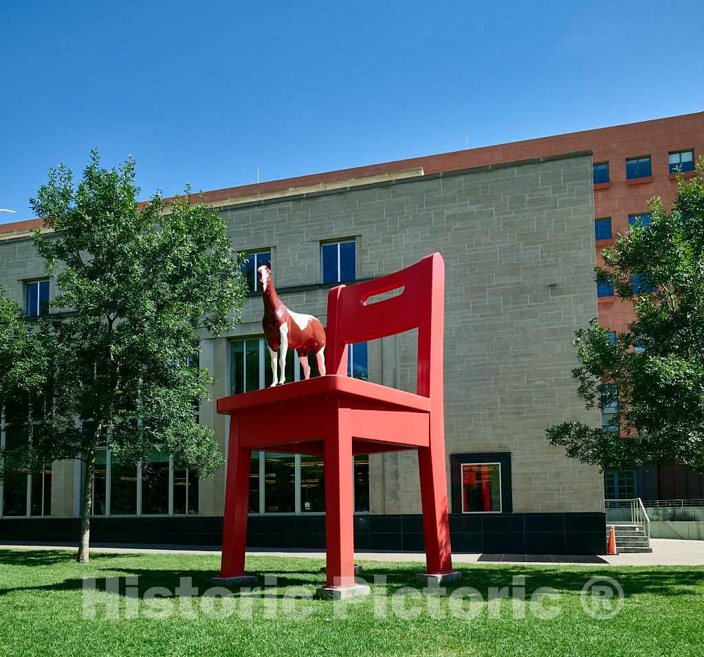 Photo- Donald Lipski's Sculpture,The Yearling, Outside The Denver Public Library in Downtown Denver, Colorado 2 Fine Art Photo Reproduction