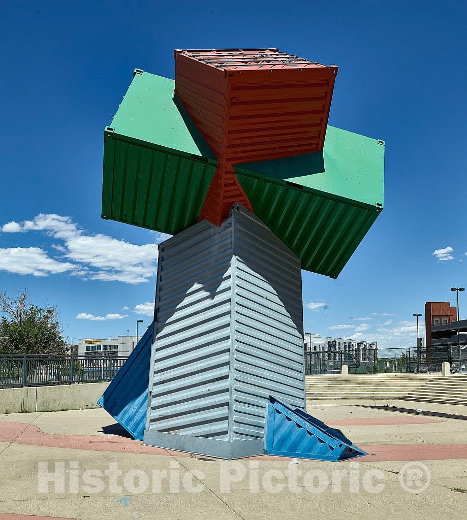 Photograph- In Denver, Colorado's,"Taxi Neighborhood (so named because the onetime grimy industrial district was best known for is taxi-cab dispatch center and hundreds of cabs parked there)