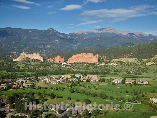 Photo- Aerial View of Some of The Standout red-Rock Formations at The Garden of The Gods, a municipally Owned and Free Park in Colorado Springs, Colorado 3 Fine Art Photo