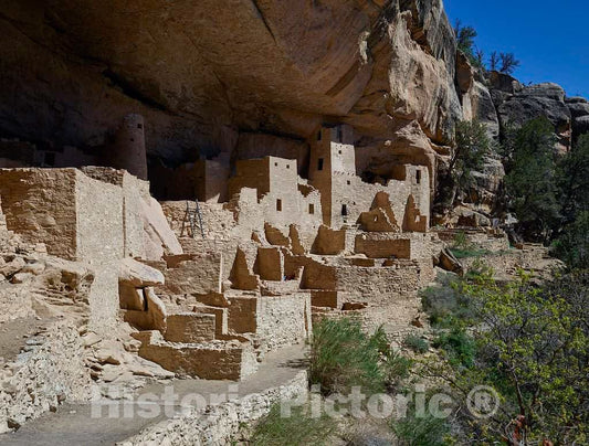 Photo- A portion of the Cliff Palace ruins at Mesa Verde National Park in southwestern Colorado's Montezuma County 6 Fine Art Photo Reproduction