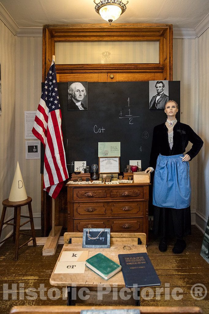 Photo - Re-Created Classroom Inside The Ford House, Designed by Elias Nashold and Built in 1882 in Breckenridge, Colorado- Fine Art Photo Reporduction
