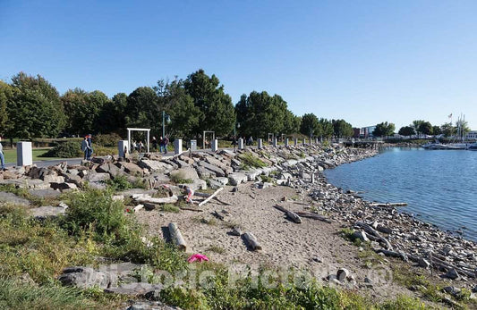 Photo - Pedestrian and Bicycle Path Along Lake Champlain in Downtown Burlington, Vermont- Fine Art Photo Reporduction