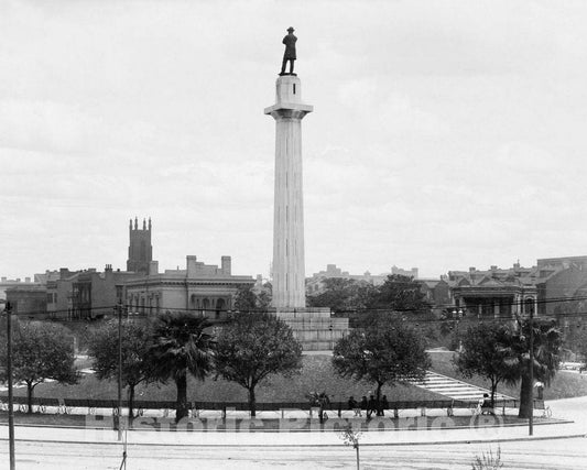 Historic Black & White Photo - New Orleans, Louisiana - Lee Circle, c1905 -