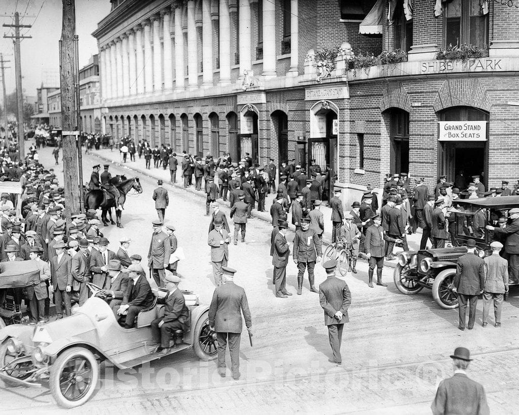Historic Black & White Photo - Philadelphia, Pennsylvania - Outside Shibe Park, c1914 -