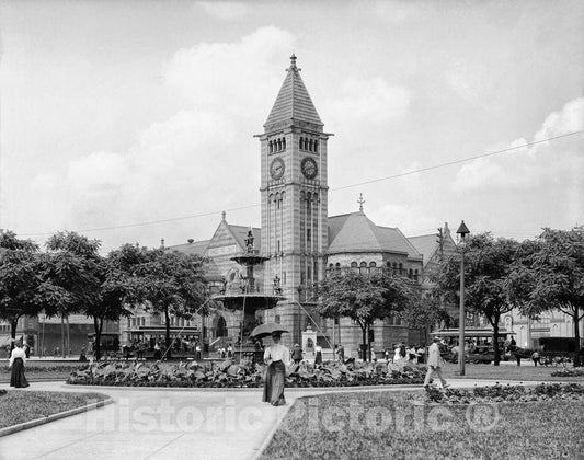Pittsburgh Historic Black & White Photo, Carnegie Library, c1905 -