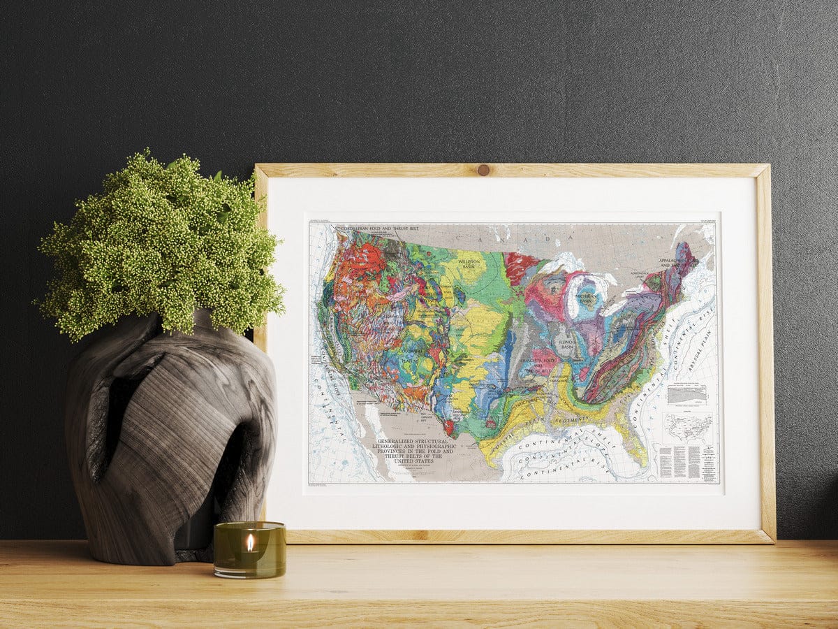 United States Fold and Thrust Belts - Geology Map, 1983