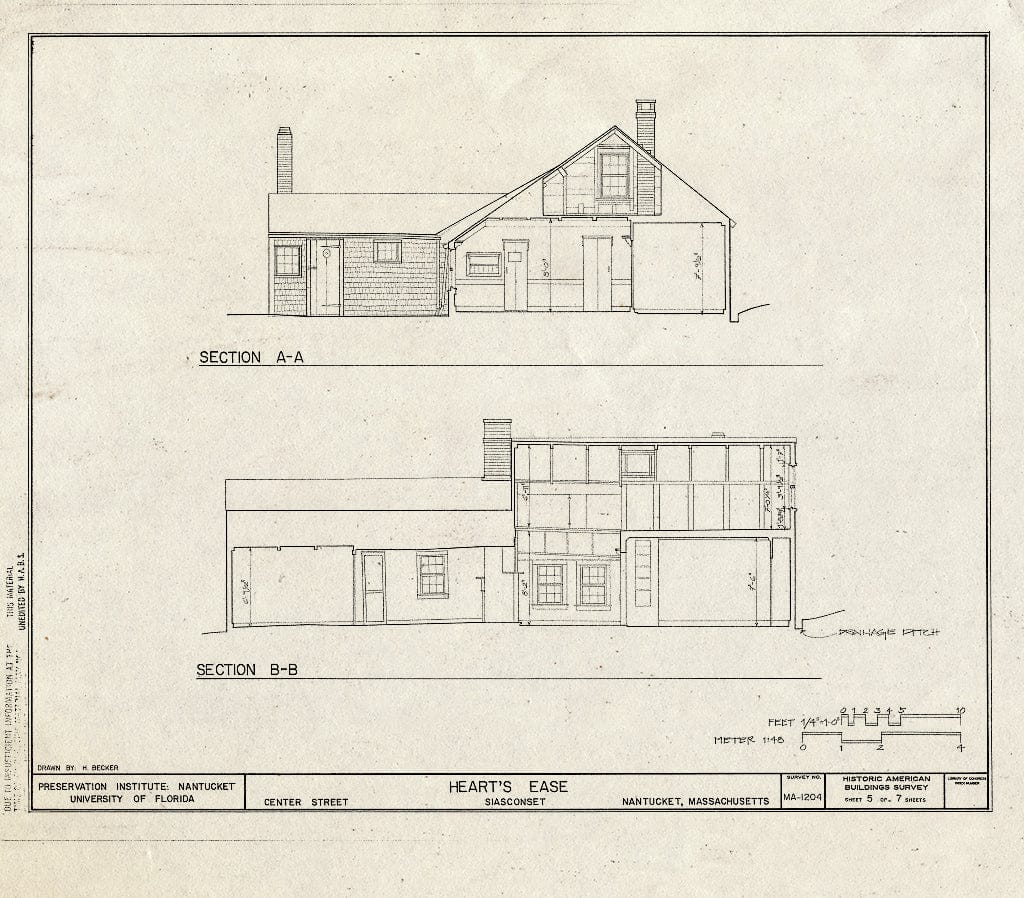Blueprint HABS Mass,10-NANT,96- (Sheet 5 of 7) - Heart's Ease, Center Street, Siasconset, Nantucket, Nantucket County, MA