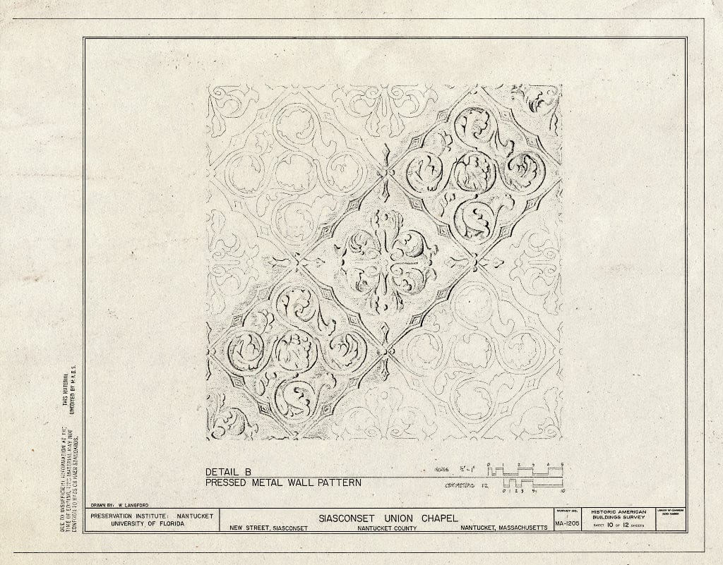 Blueprint HABS Mass,10-NANT,105- (Sheet 10 of 12) - Siasconset Union Chapel, New Street, Siasconset, Nantucket, Nantucket County, MA