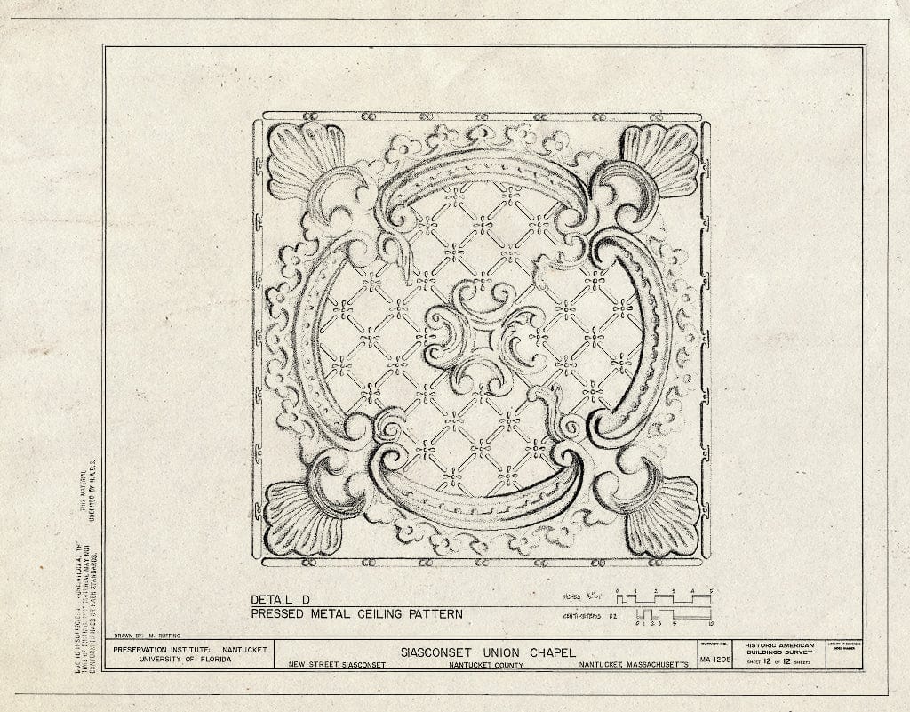 Blueprint HABS Mass,10-NANT,105- (Sheet 12 of 12) - Siasconset Union Chapel, New Street, Siasconset, Nantucket, Nantucket County, MA