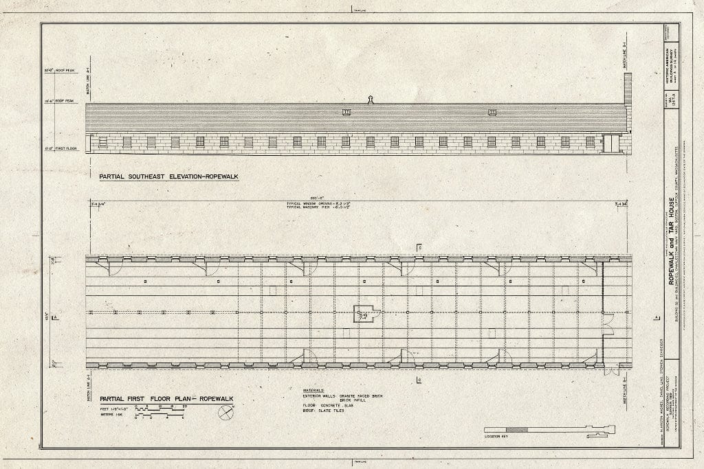 Blueprint HABS Mass,13-BOST,130-A- (Sheet 3 of 14) - Charlestown Navy Yard, Ropewalk & Tar House, Boston, Suffolk County, MA