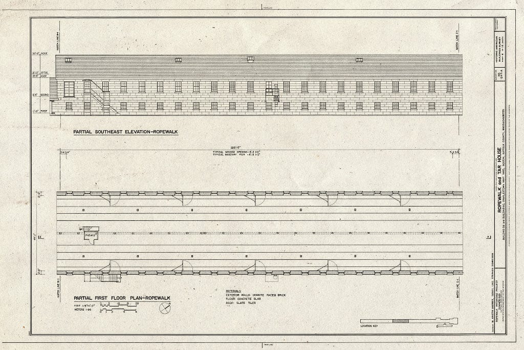 Blueprint HABS Mass,13-BOST,130-A- (Sheet 4 of 14) - Charlestown Navy Yard, Ropewalk & Tar House, Boston, Suffolk County, MA