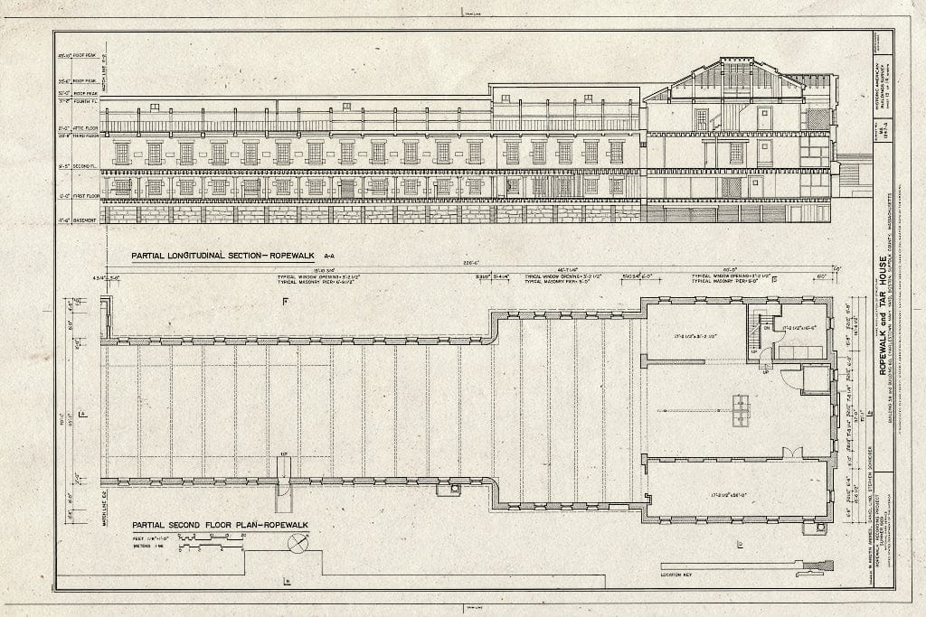 Blueprint HABS Mass,13-BOST,130-A- (Sheet 13 of 14) - Charlestown Navy Yard, Ropewalk & Tar House, Boston, Suffolk County, MA