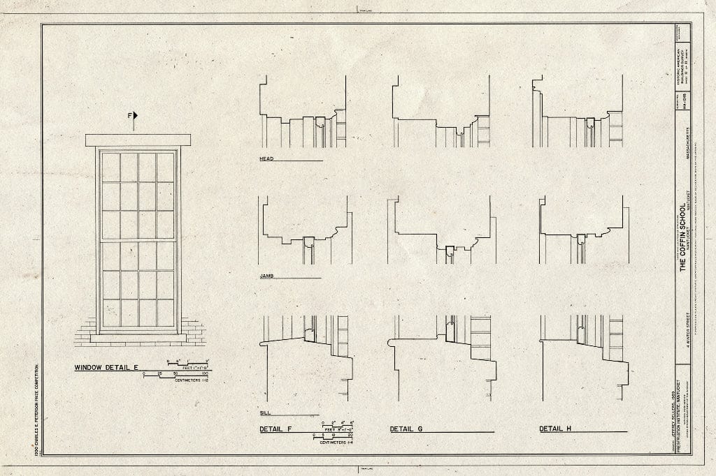Blueprint HABS Mass,10-NANT,90- (Sheet 11 of 11) - Coffin School, 4 Winter Street, Nantucket, Nantucket County, MA