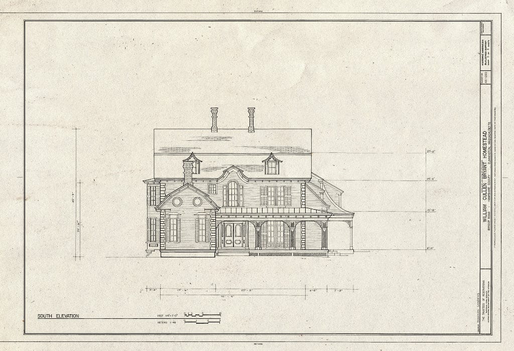 Blueprint HABS Mass,8-CUMM,1- (Sheet 5 of 5) - William Cullen Bryant Homestead, Bryant Road, Cummington, Hampshire County, MA