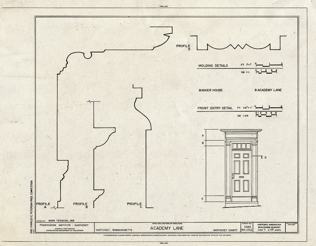 Blueprint HABS Mass,10-NANT,89- (Sheet 11 of 25) - Academy Lane (Houses), Nantucket, Nantucket County, MA