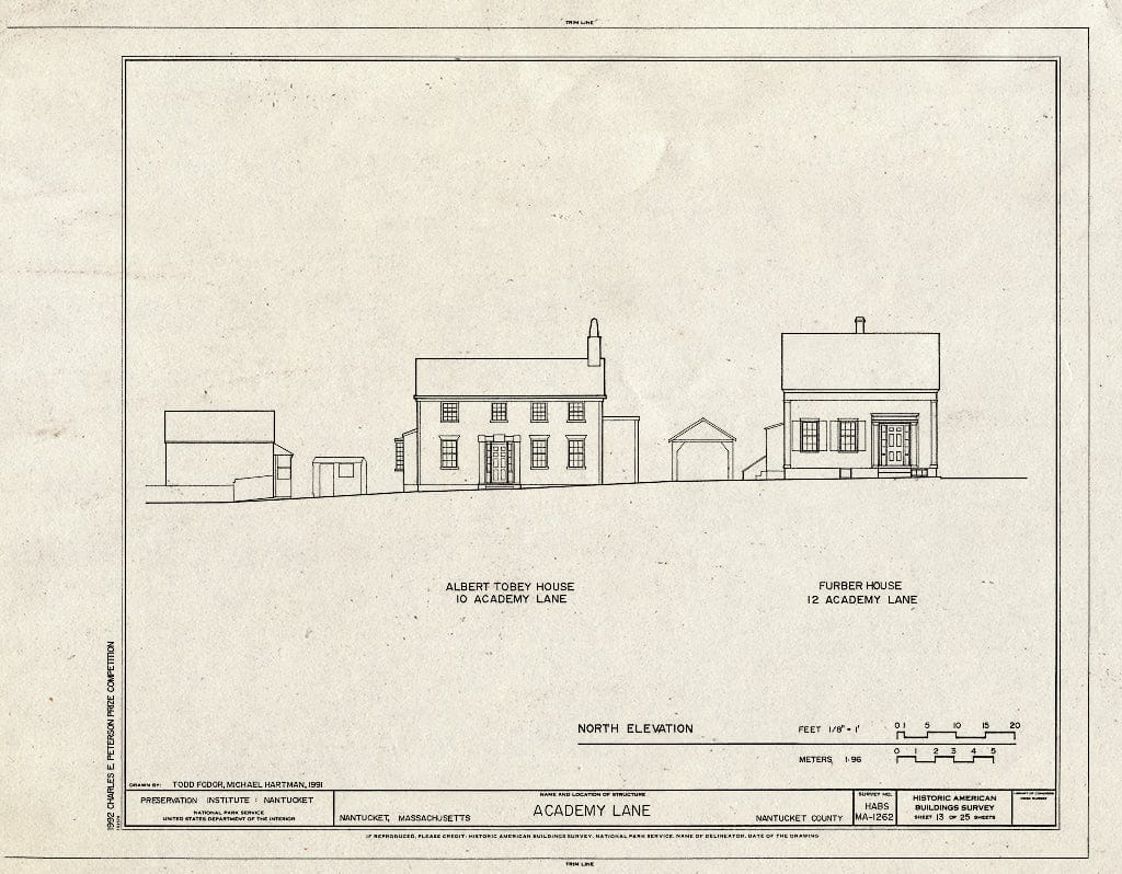 Blueprint HABS Mass,10-NANT,89- (Sheet 13 of 25) - Academy Lane (Houses), Nantucket, Nantucket County, MA