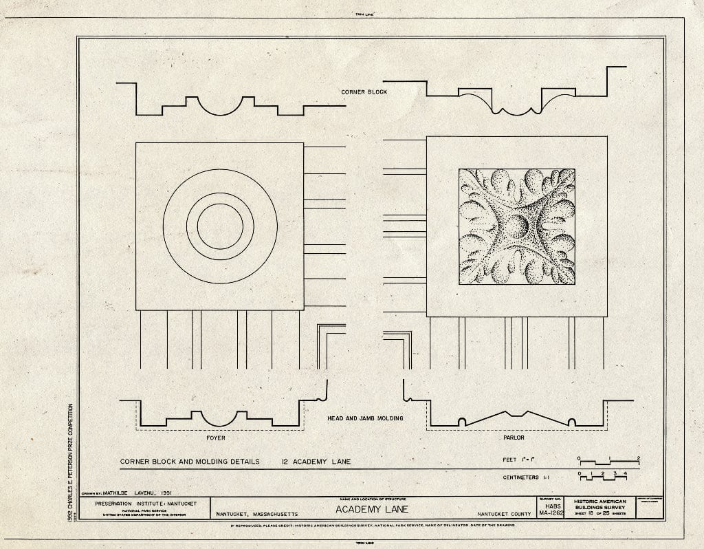 Blueprint HABS Mass,10-NANT,89- (Sheet 18 of 25) - Academy Lane (Houses), Nantucket, Nantucket County, MA