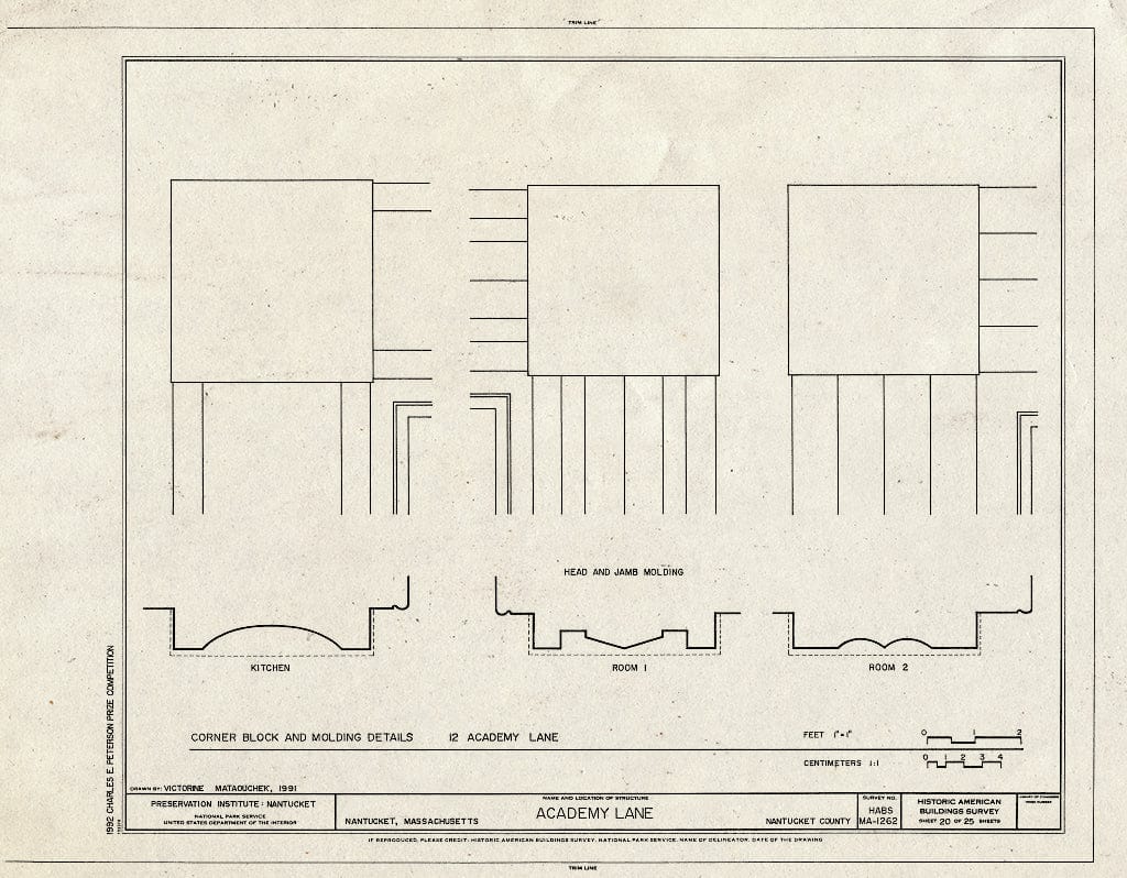 Blueprint HABS Mass,10-NANT,89- (Sheet 20 of 25) - Academy Lane (Houses), Nantucket, Nantucket County, MA